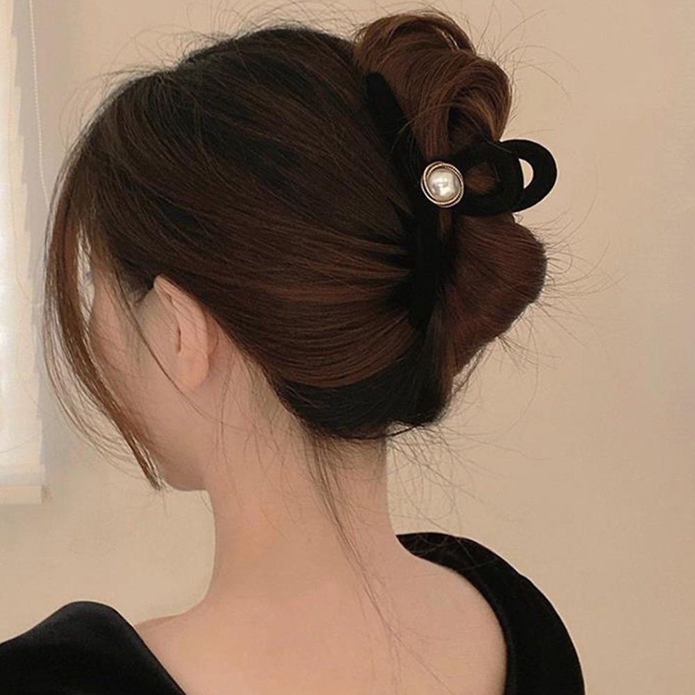 Kẹp Tóc Bằng Hợp Kim Loại Lớn Đính Ngọc Trai Nhân Tạo Dành Cho Nữ