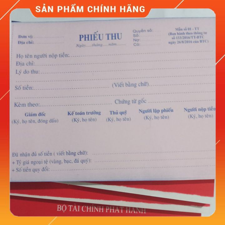 Phiếu Thu Phiếu Chi 2 Liên A5 Thông Tư 107/2017 Giấy Đẹp 110 Tờ