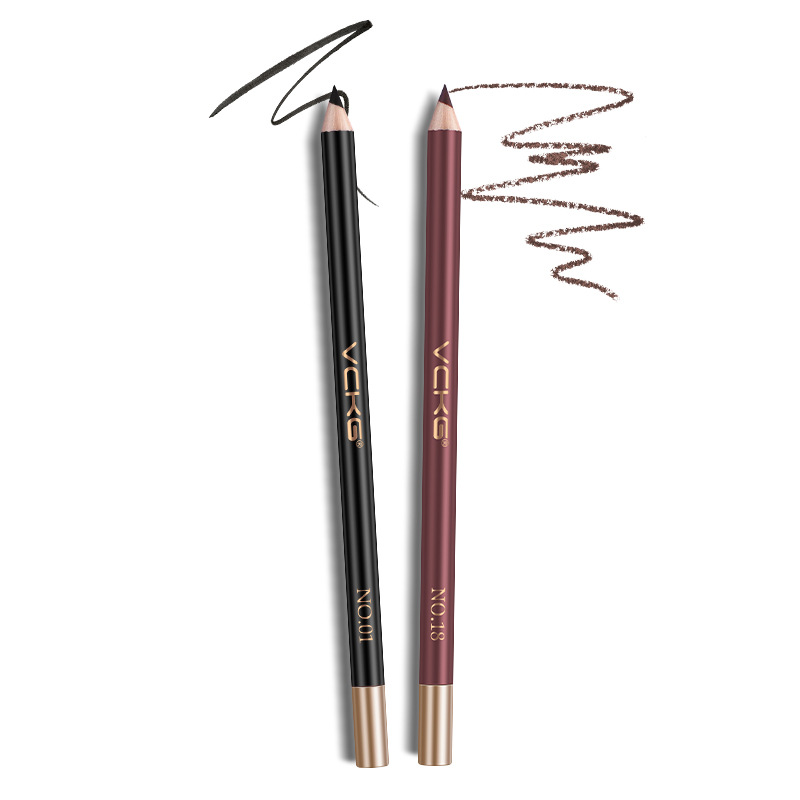 Chì kẻ mày kẻ mắt màu nâu/ đen chống thấm nước có nắp gọt | BigBuy360 - bigbuy360.vn