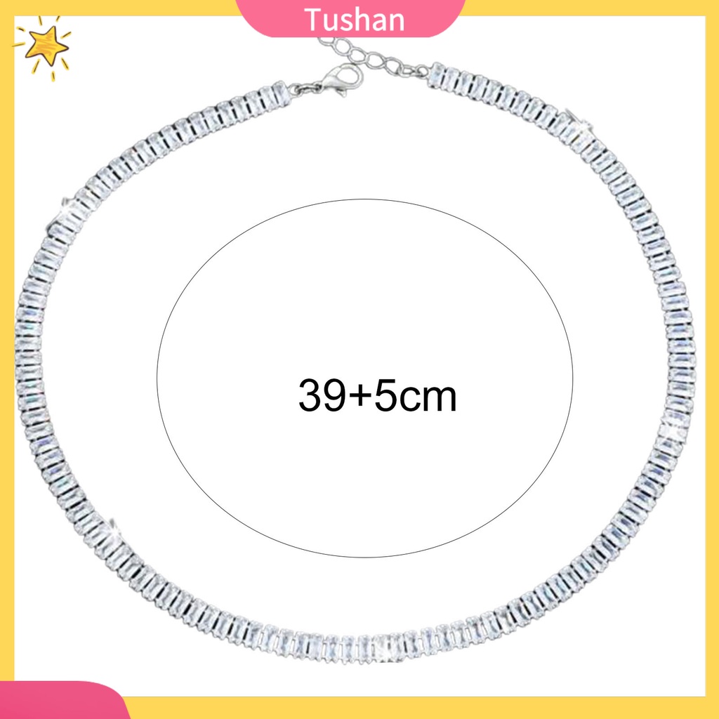 Vòng cổ choker siêu nhẹ đính đá zircon lấp lánh đơn giản