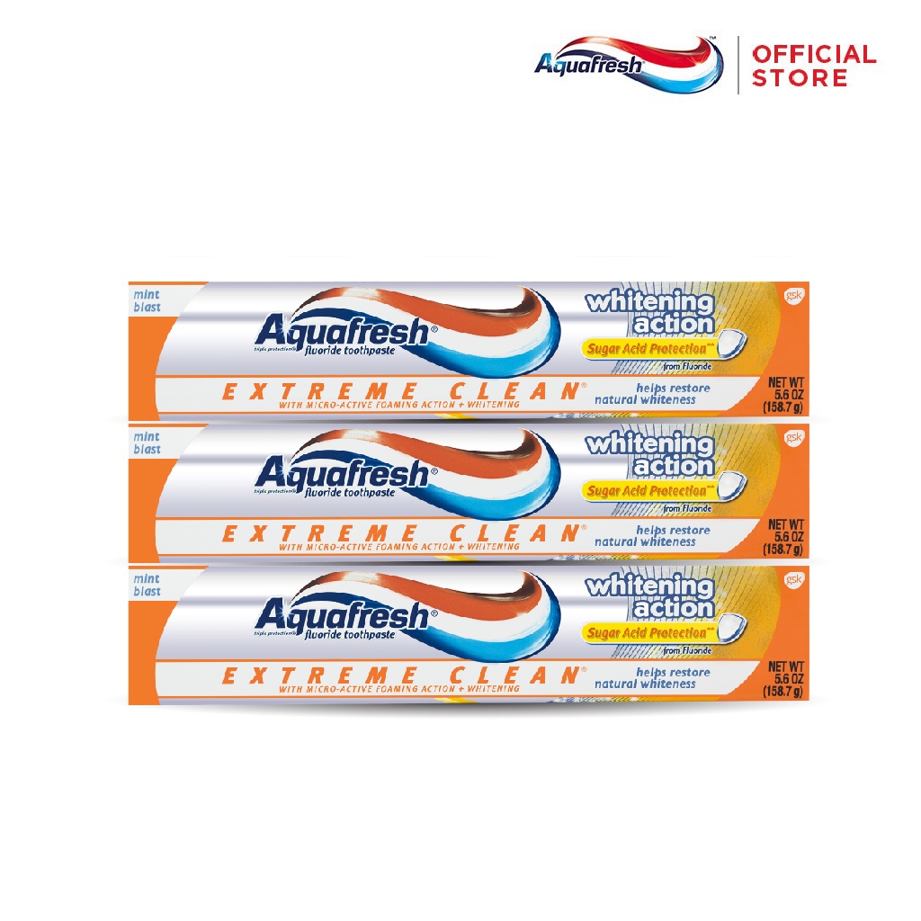 Bộ 3 Kem đánh răng Aquafresh EXTREME CLEAN WHITENING 158.7g tuýp