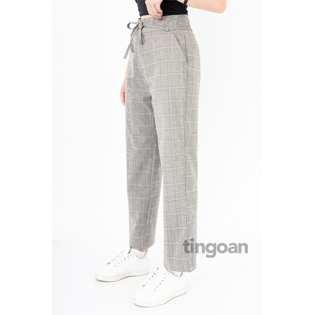 Quần kẻ dáng xuông tingoan CARO CULOTTES/YG