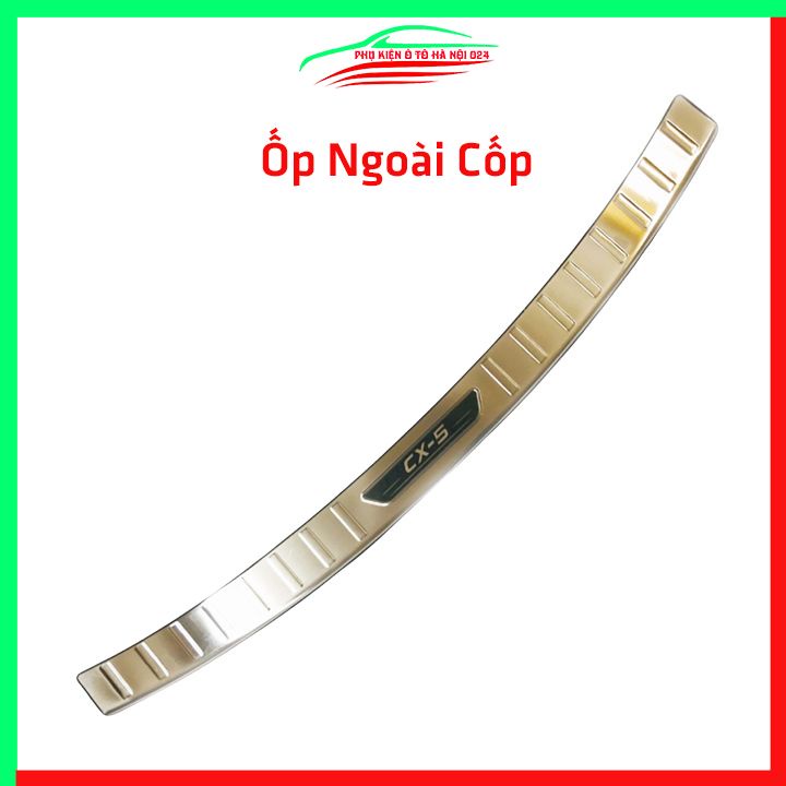 Ốp chống trầy cốp Mazda CX-5 2018-2019 inox sáng bóng