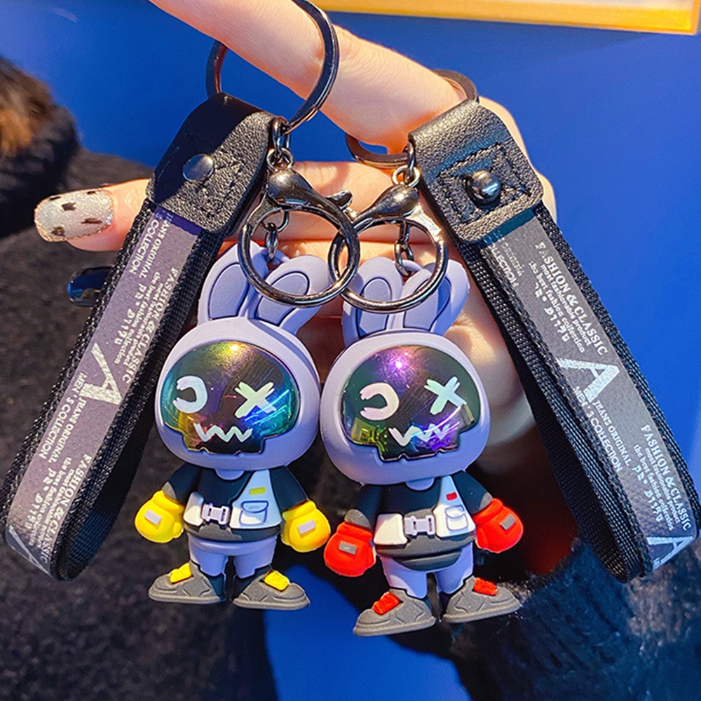 Móc Khóa Hình Thỏ Đeo Khẩu Trang Dễ Thương