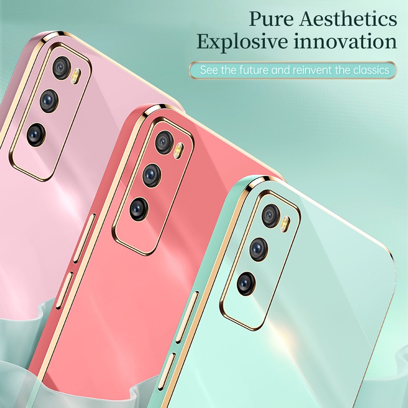 Ốp điện thoại cao su dẻo mặt vuông mạ 6d sang trọng cho OPPO A95 A16 A54 A15 A74 A5S A7 A12 A94 A53 A3S A52 A92