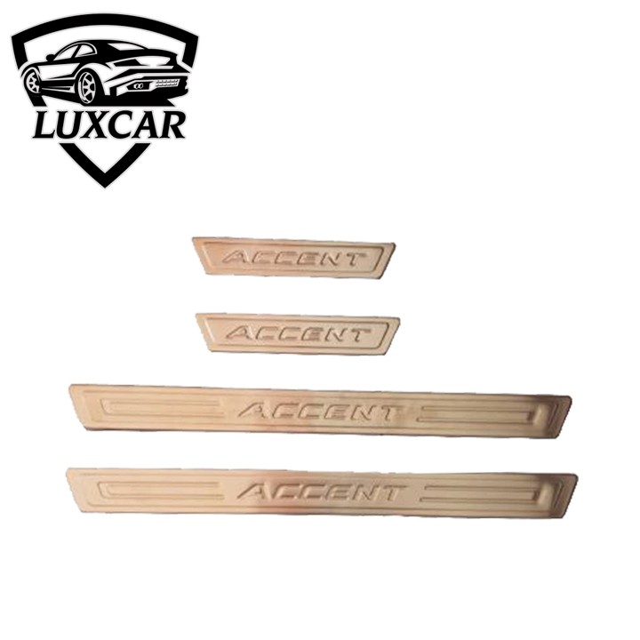 Ốp bậc cửa xe HYUNDAI ACCENT 2018-2021 - Chất liệu INOX, TITAN cao cấp LUXCAR