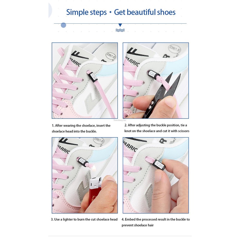 Dây Giày Thể Thao Không Cần Buộc Co Giãn Thời Trang Cho Trẻ Em Và Người Lớn