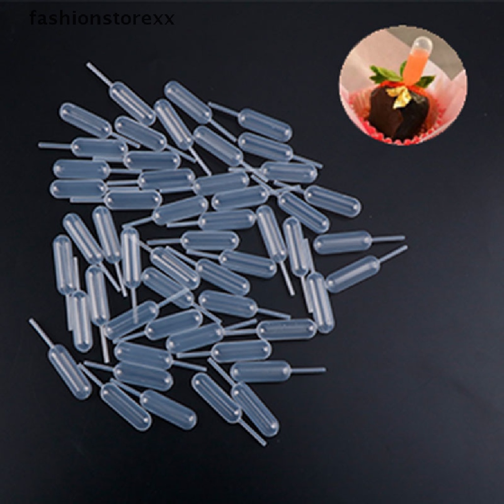 Set 100 Ống Nhỏ Giọt 4ml Bằng Nhựa Dùng Một Lần Để Làm Bánh Cupcake