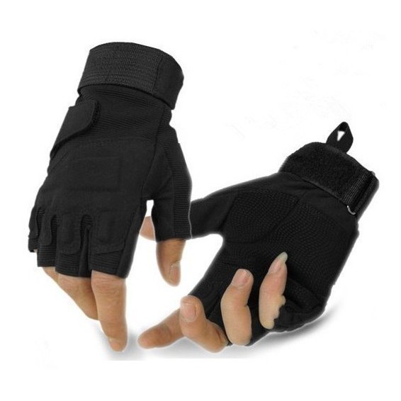 Găng tay xe máy cụt ngón có gù, bao tay hở ngón đi phượt mùa đông -  BLACK HAWK