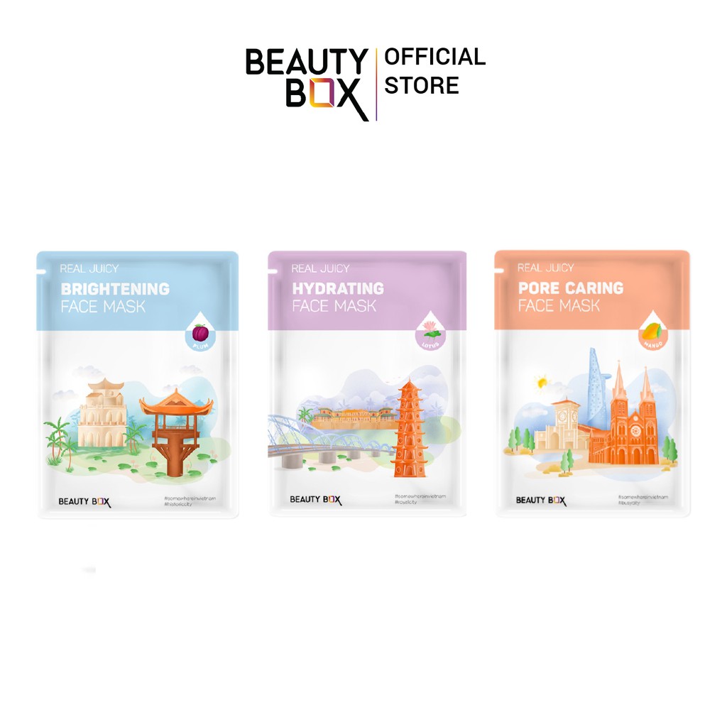 Combo 3 Mặt Nạ Beauty Box Real 20GX3