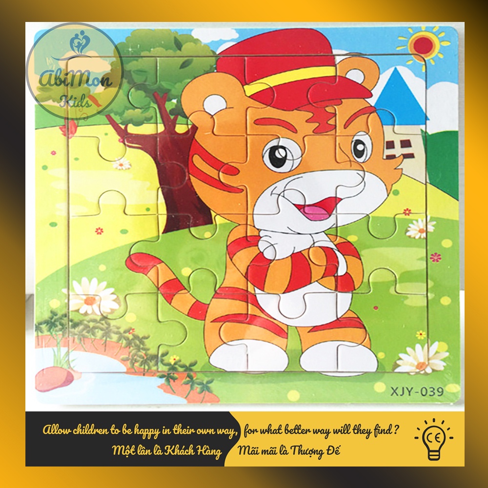 Tranh Ghép Hình Gỗ 16 Miếng Cho Bé ☘️ Montessori cao cấp ✨ (Đồ chơi Gỗ - Đồ chơi Giáo Dục - An toàn - Thông minh)