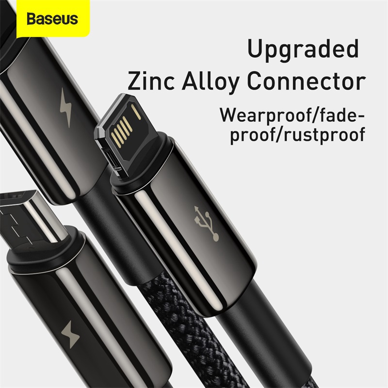 Dây cáp sạc Baseus Type-C micro USB 3.5A 3 trong 1 cho điện thoại