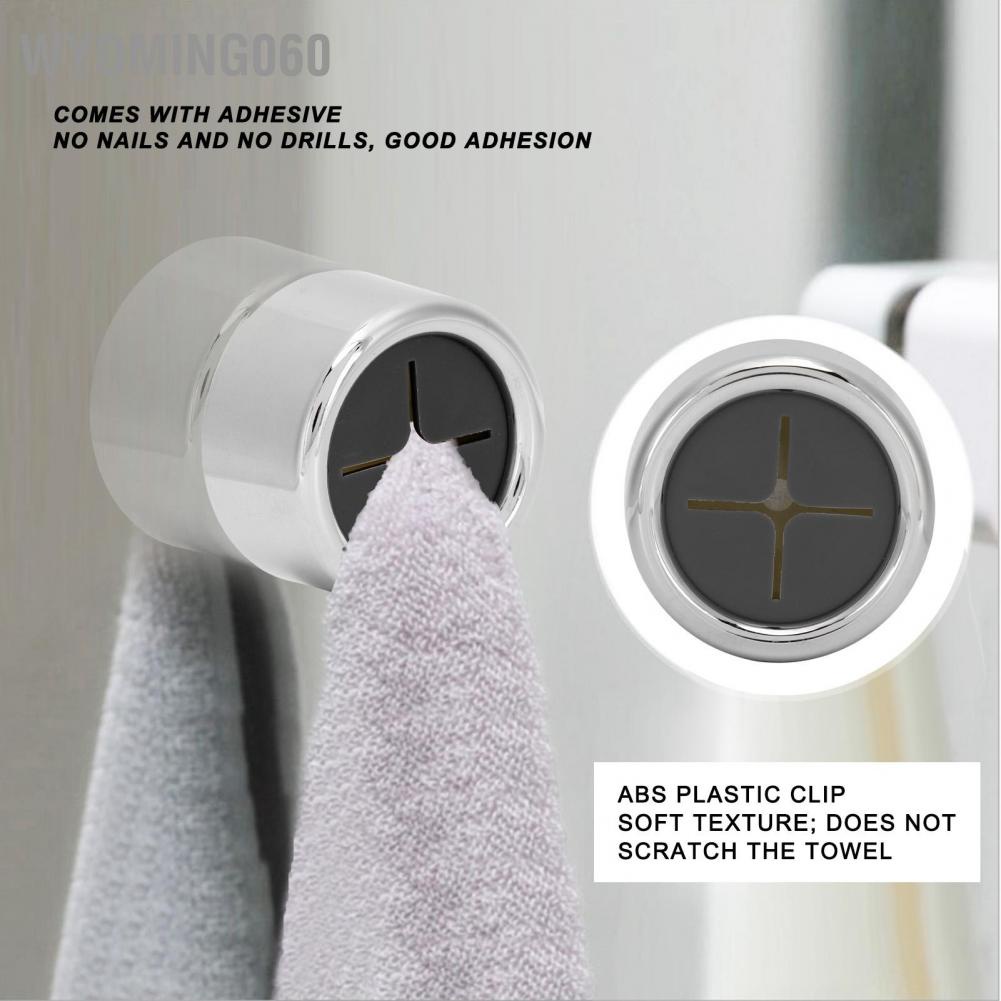 Giặt Kẹp vải Khăn cắm Giá đỡ Đấm tự do ‑ Móc kết dính Đồ dùng phòng tắm nhà bếp