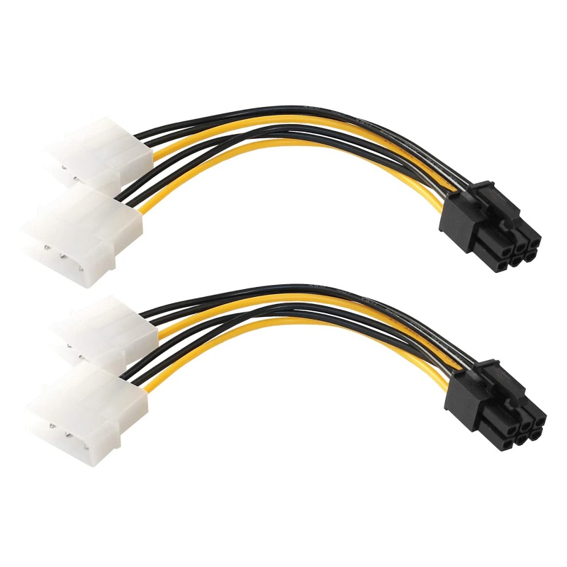 Dây Cáp Thẻ Đồ Họa Chuyển Đổi Nguồn Điện 4p Sang 6p 6pin Sang Molex 4pin 1 Sang 2 15cm