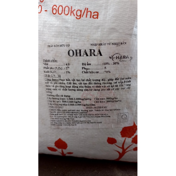 Phân gà hữu cơ nhập khẩu từ Nhật Bản OHARA đã xử lý vi sinh dạng viên nén túi 5kg