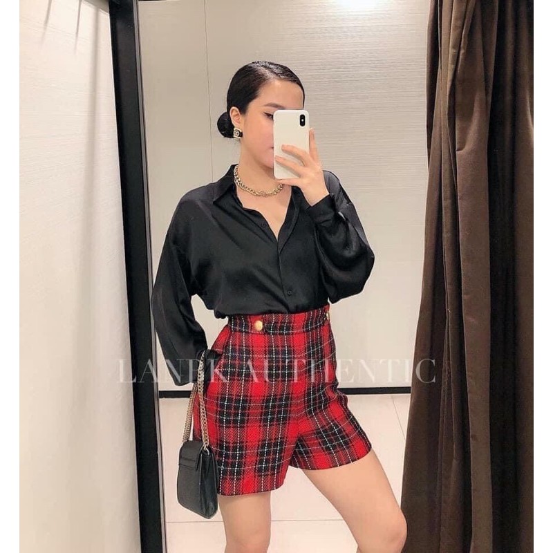 A002 Áo sơ mi lụa nhiều màu Zara xuất