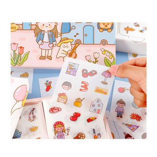 Sticker set 6 tấm hình dễ thương