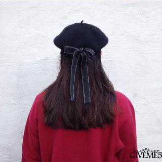 Mũ nồi đen phối nơ dễ thương cho nữ