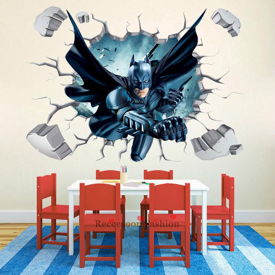Sticker dán tường trang trí hình Batman kiểu 3D