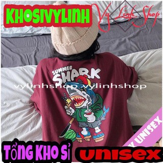 Áo thun phông tay lỡ form rộng Summer Shark Unisex