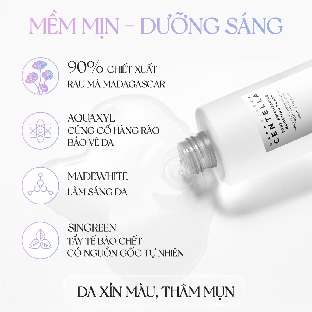 Nước Hoa Hồng Toner Skin1004 Madagascar Centella Tone Brightening Booster (Trắng) 210ml