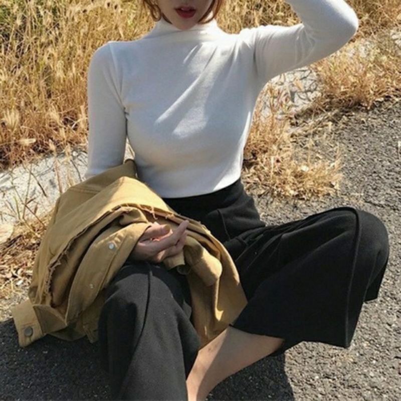 ÁO CỔ LỌ THUN LỤA MỊN