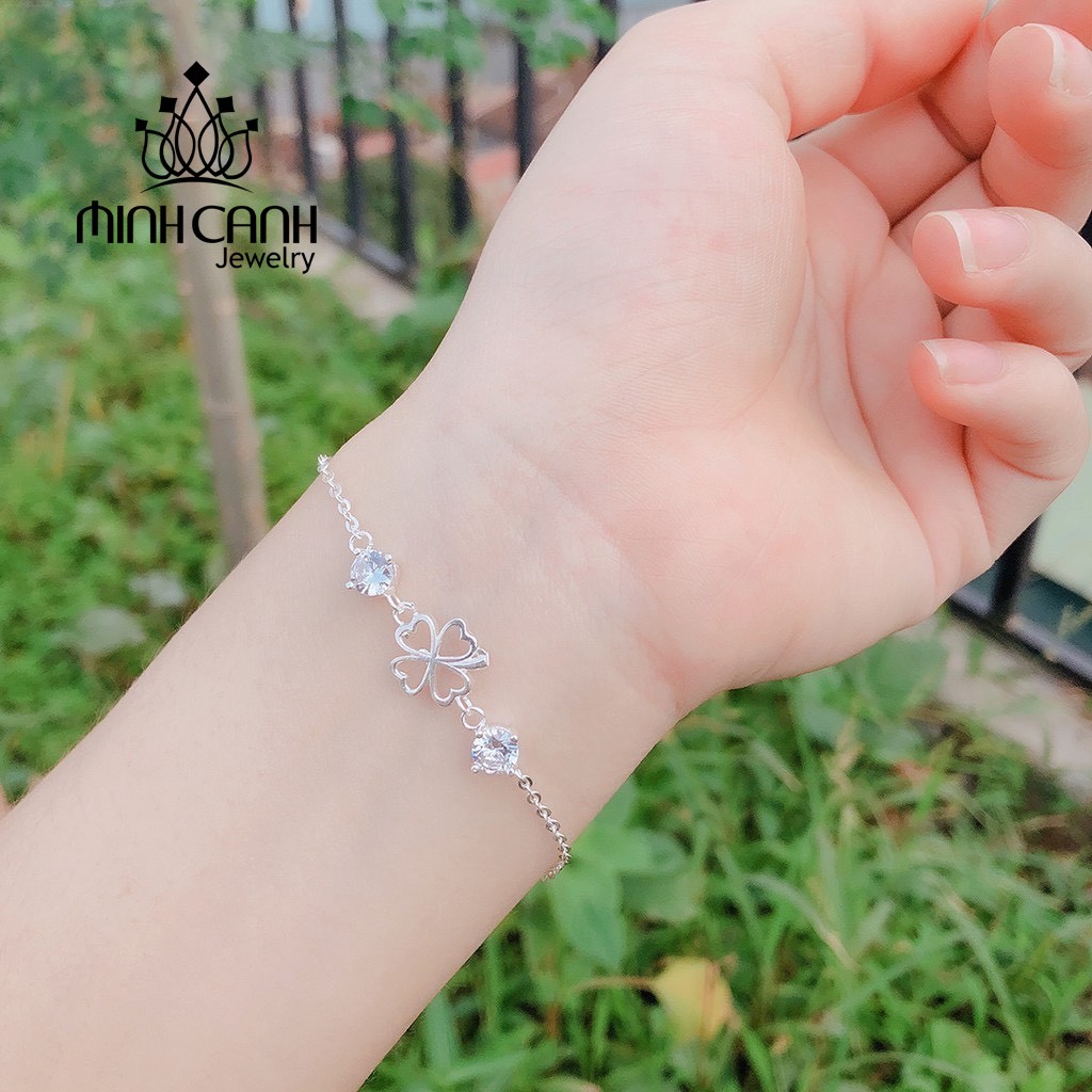 Lắc Tay Bạc Cỏ 4 Lá Loại Rỗng May Mắn - Minh Canh Jewelry