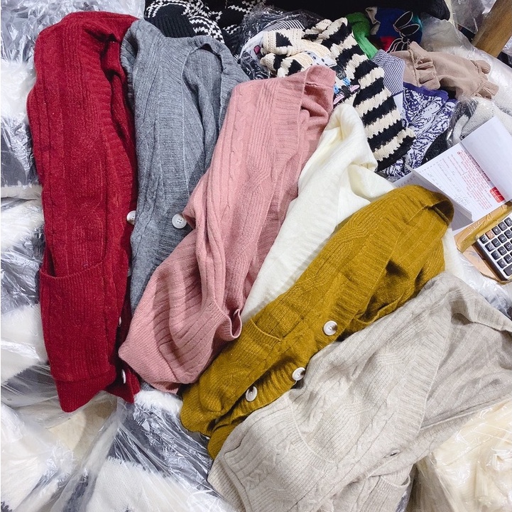 Cardigan Nữ Nhiều Màu, Áo Khoác Len Giấu Quần Mềm Mịn Dáng Hàn Siêu Hót