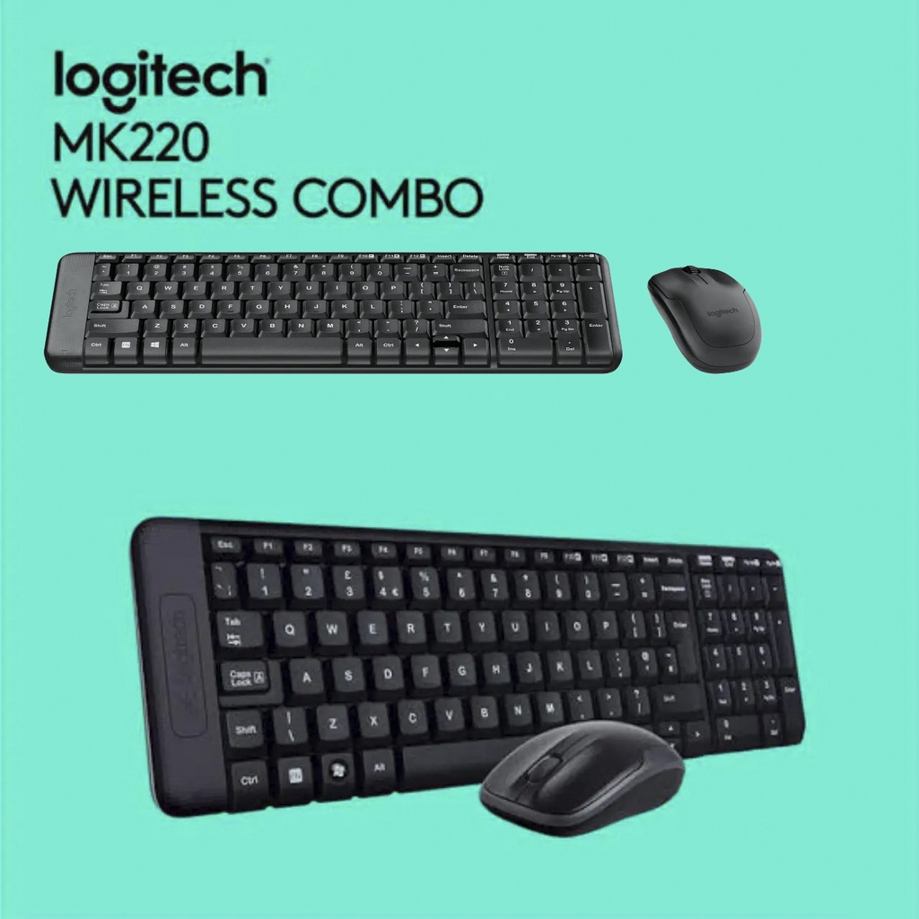 Bộ bàn phím chuột không dây Logitech MK220 USBWireless Hàng chính hãng