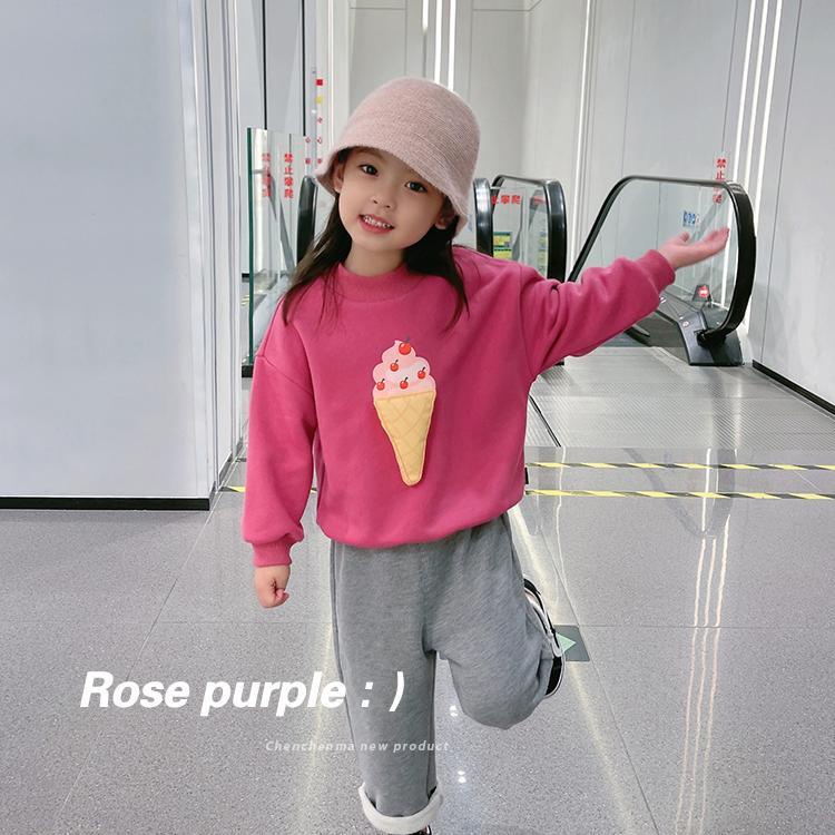 Áo Hoodie Lông Cừu Dày Tay Dài Cổ Tròn In Hình 3D Thời Trang Xuân Thu Hàn Quốc Mới 2022 Dành Cho Bạn Gái