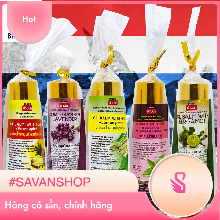 Dầu lăn thảo dược Bạc Hà - Chanh - Xả - Lavender