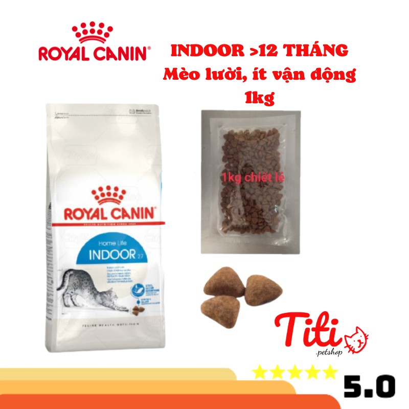 Thức ăn hạt cho mèo ROYAL CANIN INDOOR 27, mèo trên 1 tuổi lười vận động_Titipets