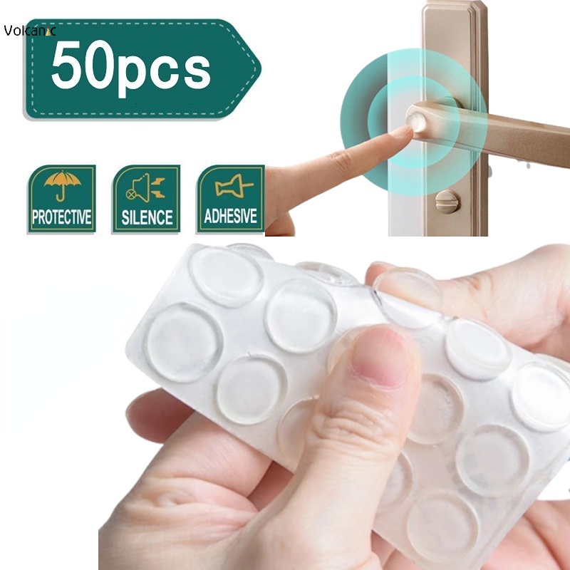 Set 50 Miếng Đệm Cao Su Silicone Hình Tròn Trong Suốt Chống Trượt Giảm Xóc Đa Ứng Dụng