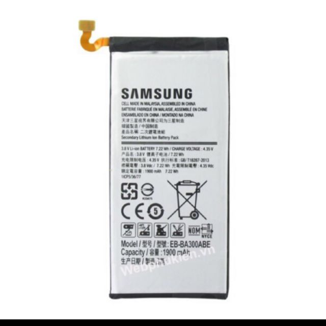 Pin xịn Samsung Galaxy A3 2015 (A300) dung lượng 1900mAh bảo hành 3 tháng đổi mới