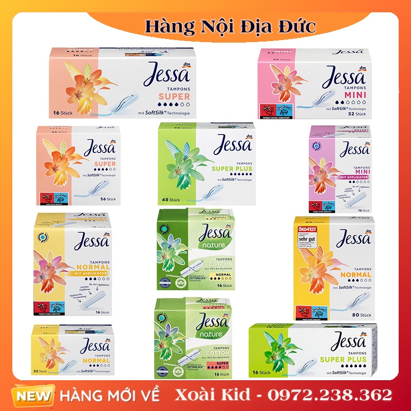 Băng vệ sinh tampon jessa đức đủ size - date mới đủ bill - ảnh sản phẩm 1