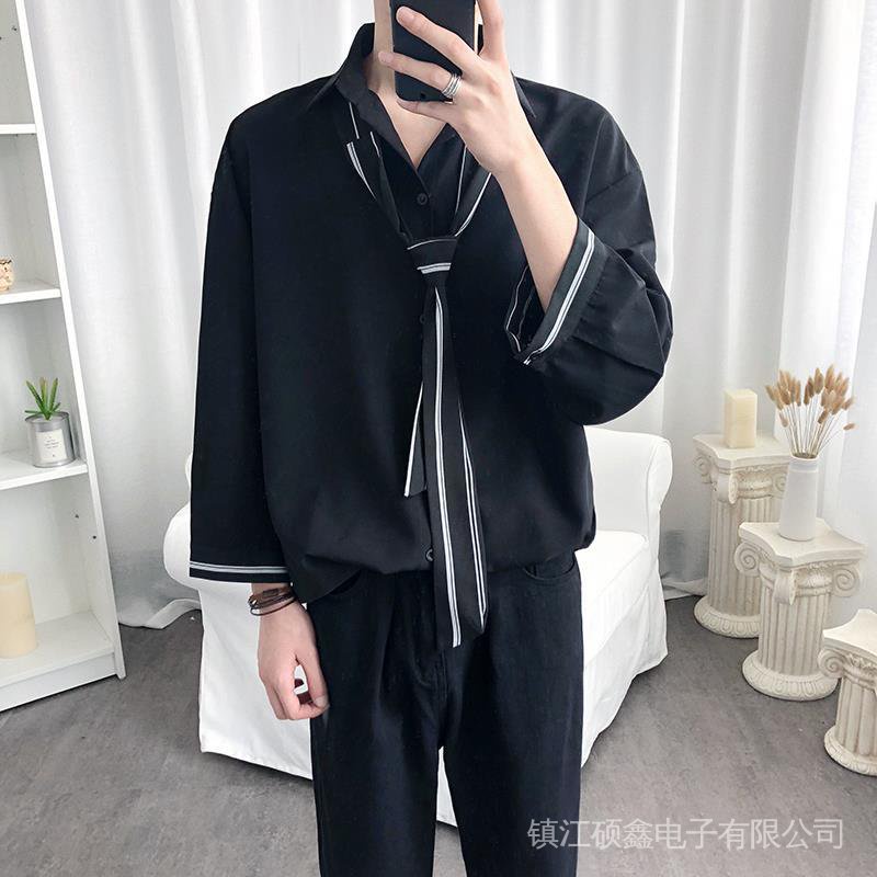 Áo Sơ Mi Tay Dài Màu Trơn Phong Cách Hàn Quốc Thời Trang Cho Nam