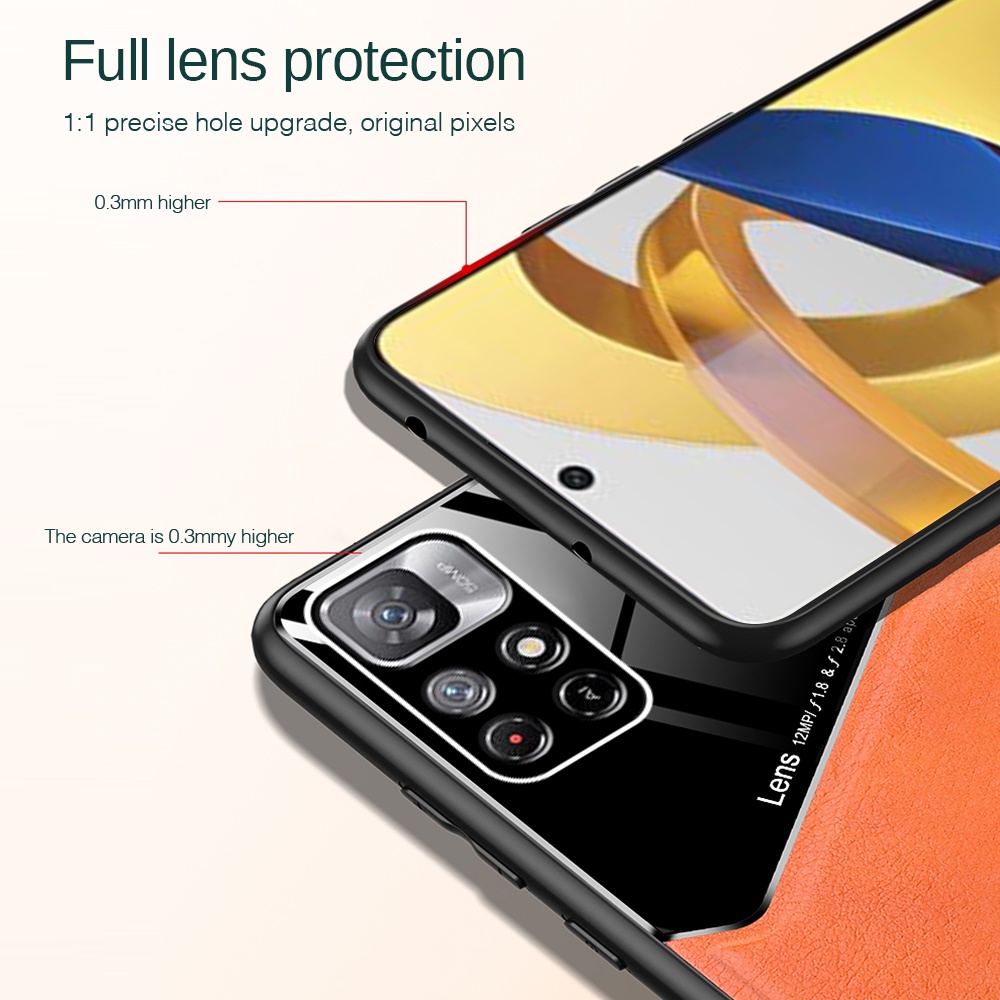 Ốp Điện Thoại Da Từ Tính Bảo Vệ Camera Sau Cho Xiaomi Redmi Note 11 Note11 Pro 4G 5G Global Camera on 11pro note11pro