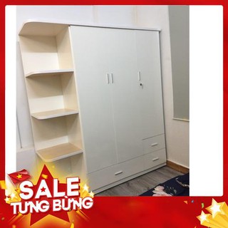 Tủ nhựa 3 cánh có kệ trang trí người lớn Nội thất Bích Ngọc
