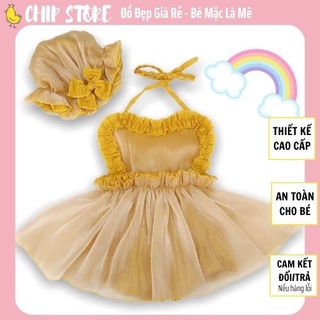 Váy bé gái sơ sinh CHIP STORE Body yếm vàng bé gái dễ thương Hàng thiết kế chuẩn from
