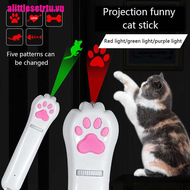 【Trvn】Usb Rechargeable Cat Super Laser Pointer Pen Uv Pet Toy Flashlight 3 in