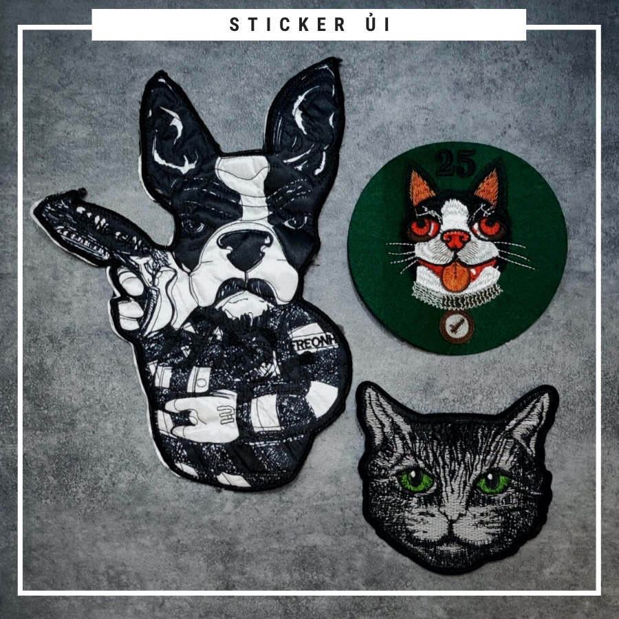 Sticker ủi áo Cao cấp - CÓ SẴN KEO ỦI - sticker vải dùng làm miếng vá áo, phụ kiện trang trí quần áo, balo, giày, nón