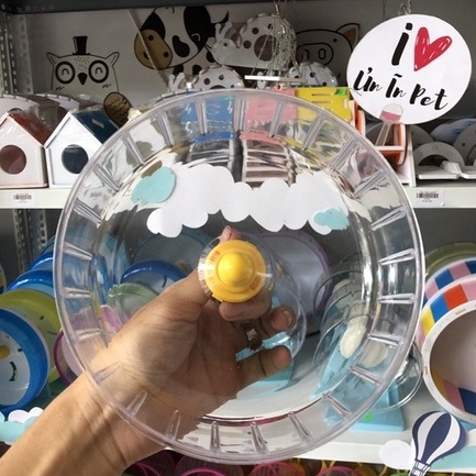 Wheel chạy hamster 17,5cm và 14cm trong suốt rẻ, đẹp, êm