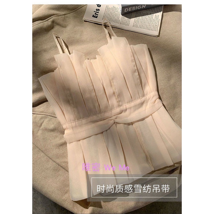 Áo Ống Hai Dây Bằng Vải Voan Thời Trang Mùa Hè Dành Cho Nữ