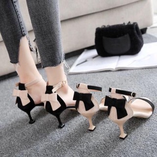 Giày cao gót nhọn 7p nơ phối gót - sd95