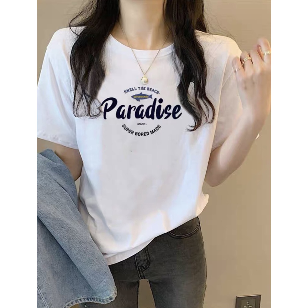 Áo thun phông nam nữ tay lỡ form rộng áo 3158 chất dày dặn cotton xịn in chữ PARASIDE