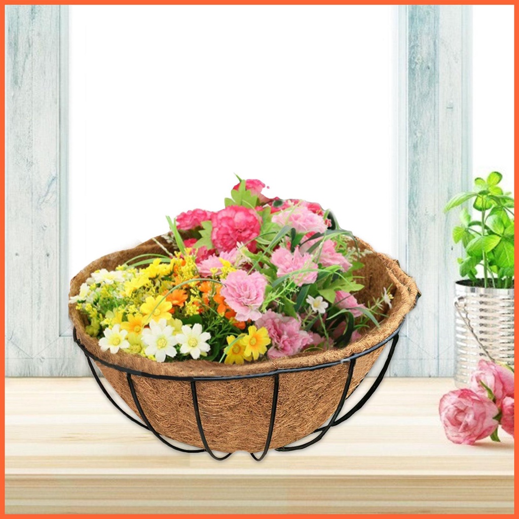 Giỏ Lót Chậu Cây Hình Tròn Bằng Sợi Lót Vải Cocut Treo Tường Trang Trí Sân Vườn