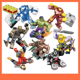 Đồ chơi xếp hình lego giá rẻ SY1184 mô hình bigfig siêu anh hùng Marval nhân vật Người sắt Hulkbuster Thanos Venom Groot