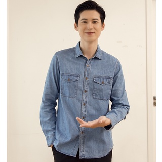 Áo Sơ Mi Jean Nam Dài Tay GENVIET Chất Bò Mềm Cao Cấp Thoải Mái D3123J1206