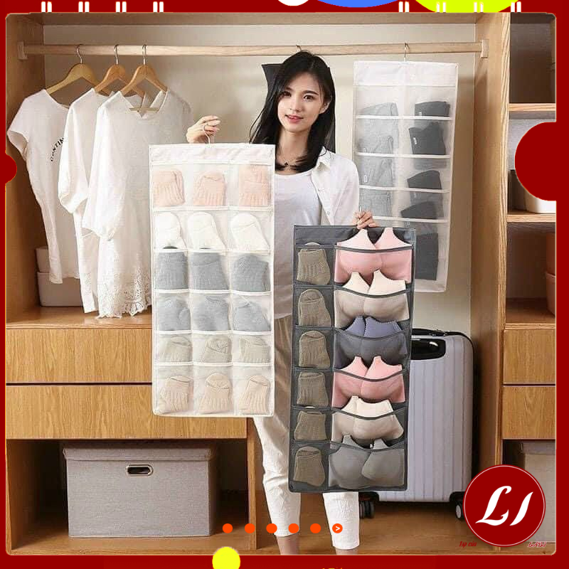 Túi treo đồ lót, tất 2 mặt nhiều ngăn tiện lợi