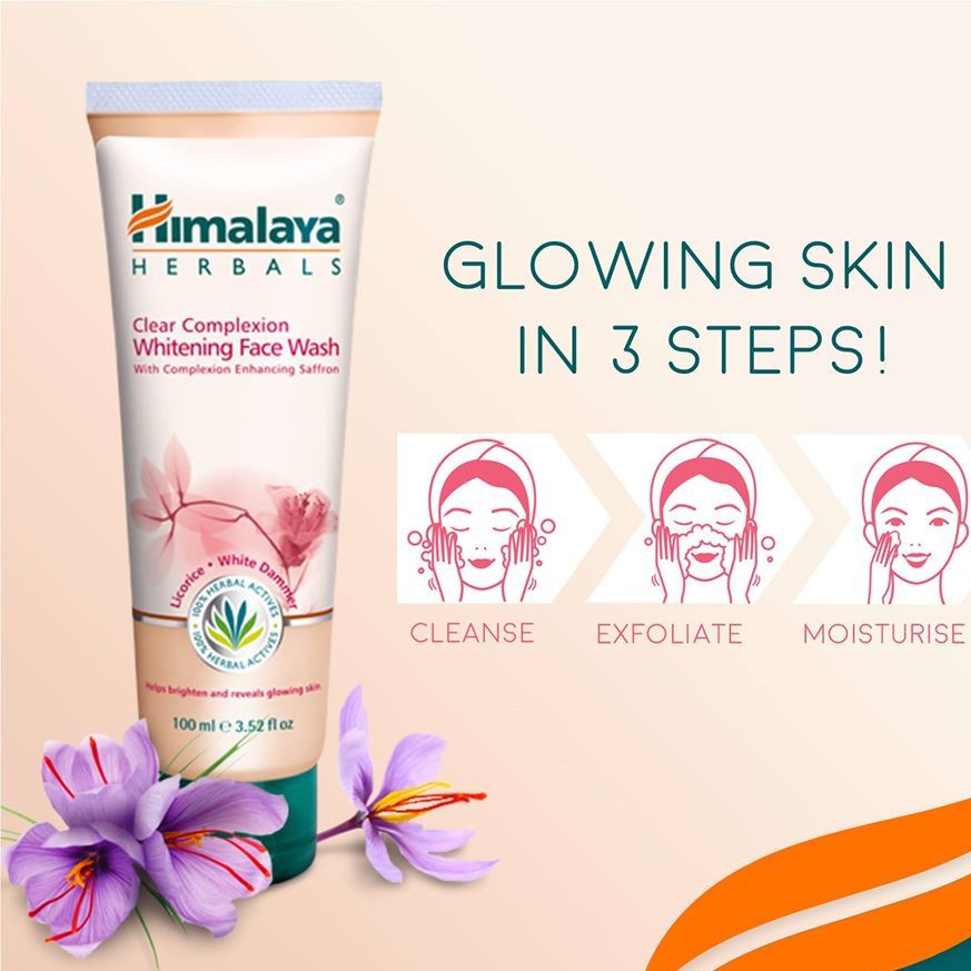 [HSD: 10/2021] Sữa rửa mặt trắng da chiết xuất nghệ tây Himalaya Clear Complexion Whitening Face Wash 100ml | BigBuy360 - bigbuy360.vn